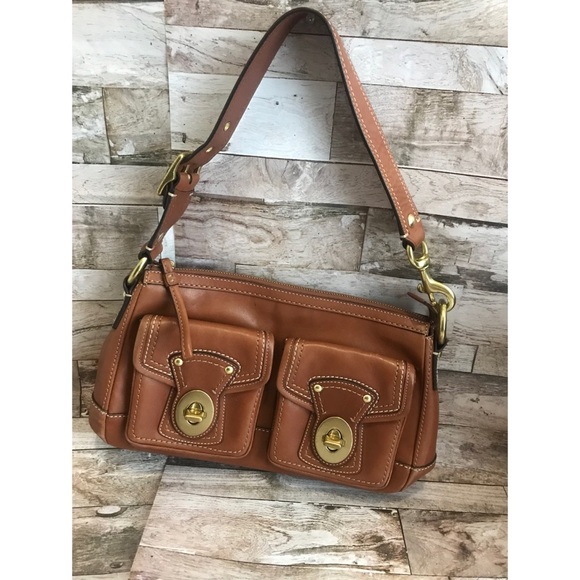 Coach Brown Leather Purse w Blue Interior - Picture 8 of 8